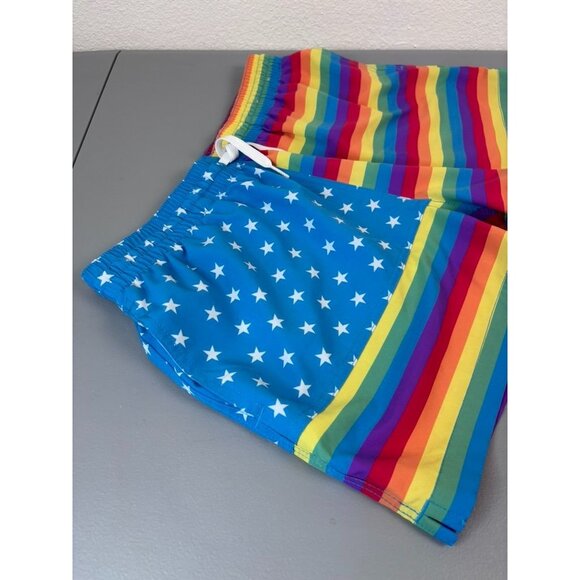Chubbie's love is love pride american flag mesh lined swim trunks 3" inseam - Picture 2 of 5